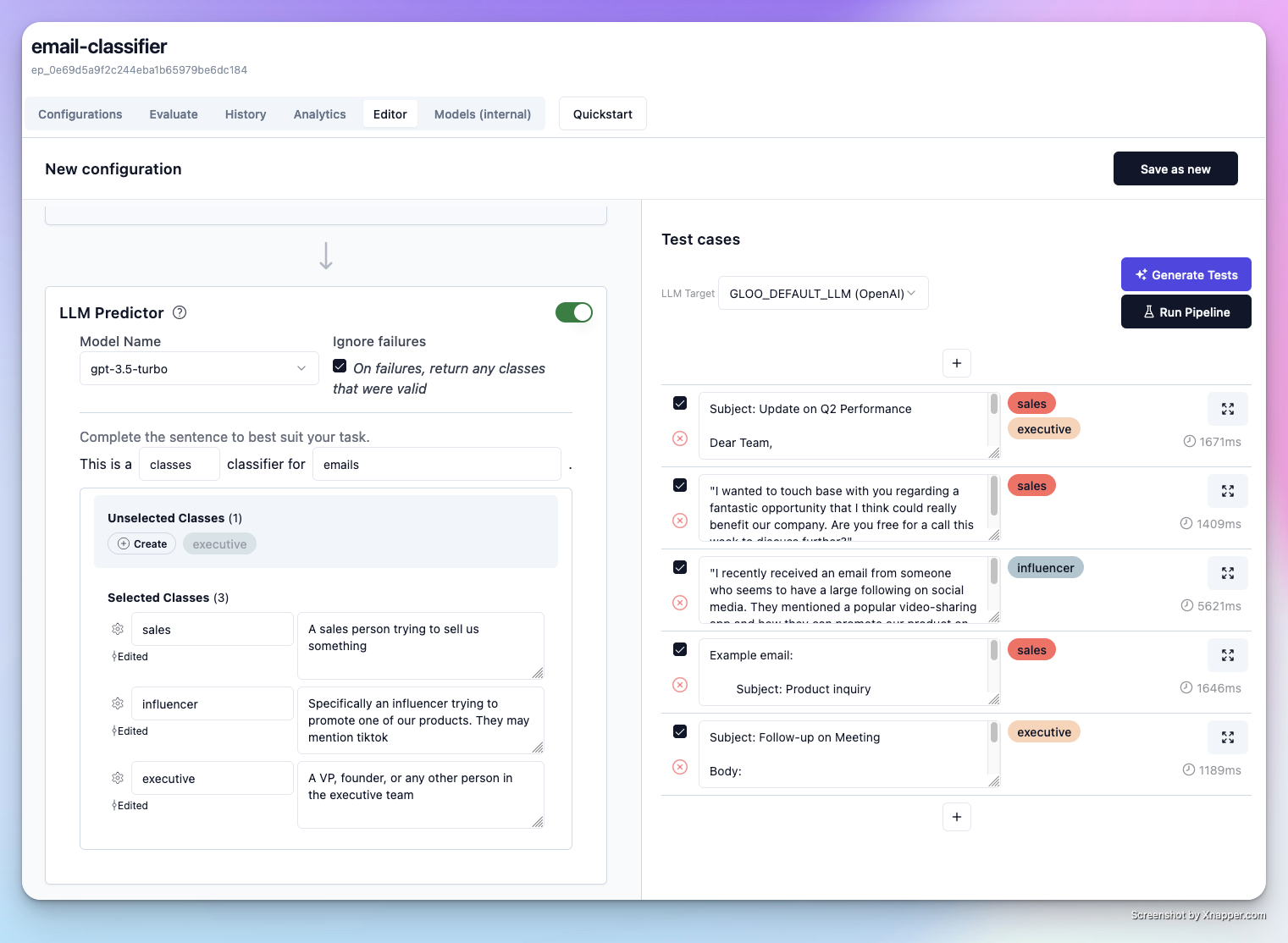 Gloo prompt engineering dashboard